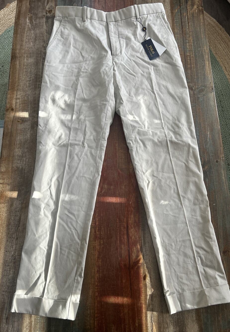 Polo Ralph Lauren Beige Cuffed Pants Size 36/33 NWT